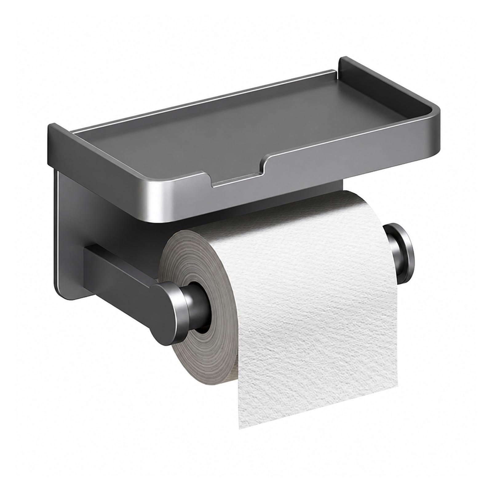 Toilet Roll Holder, Double Roll Toilet Tissue Holder With Shelf Wall Mount,for Bathroom