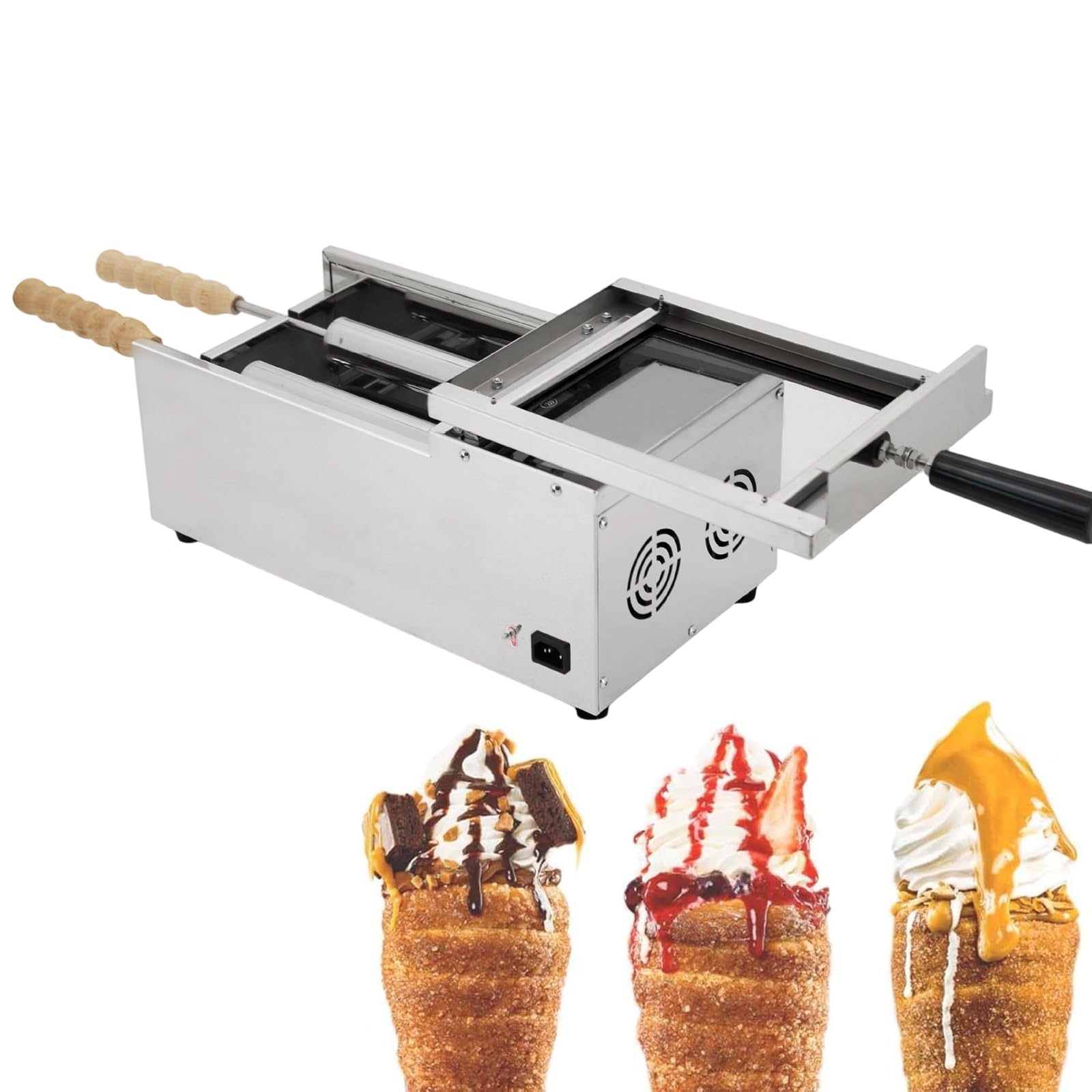 Xjymposium Electric Ice Cream Cone Machine, Chimney Roll Machine, Donut Machine, Cake Roll Oven, Bread Oven, Ice Cream Crispy Oven, For Restaurant Bakery Snack Bar