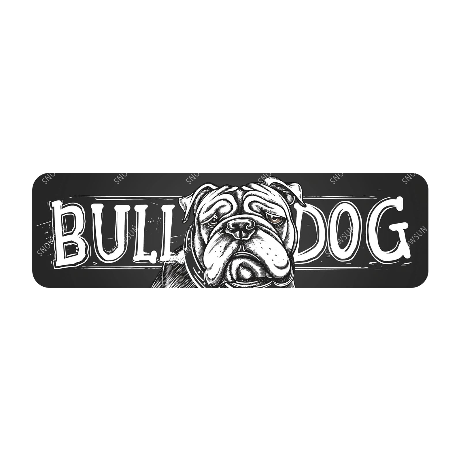 Bulldog Street Tin Sign Aluminum Metal Sign Funny Vintage Dog Wall Decor for Home Farmhouse Bar Cafe Fence Yard Decor 4x16 Inch
