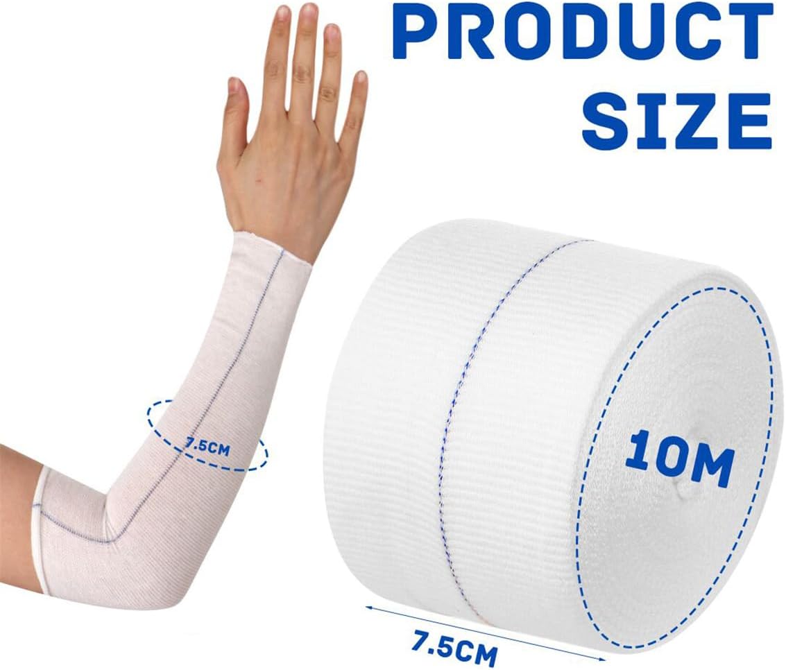 Tubular Bandages Breathable Elastic Bandage Sleeve Cotton Tubular Stockinette Gauze Roll for Cast Plaster Comfort Wear (3 Inch X 11 Yard)