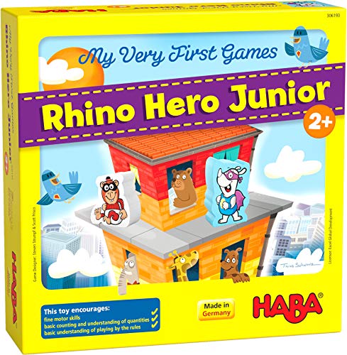 HABA 306193 My Very First Games – Rhino Hero Junior - Un juego cooperativo de juego y apilamiento para mayores de 2...