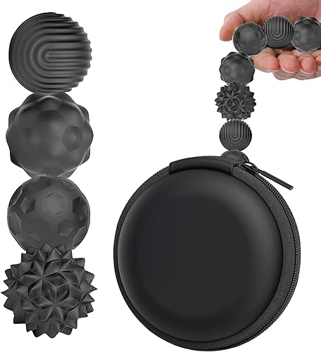 Miniatura 8 de BUSOHA Bolas de silicona para la ansiedad, paquete de 4 juguetes para adultos, juguetes sensoriales para adultos, adolescentes, regalos para calmar