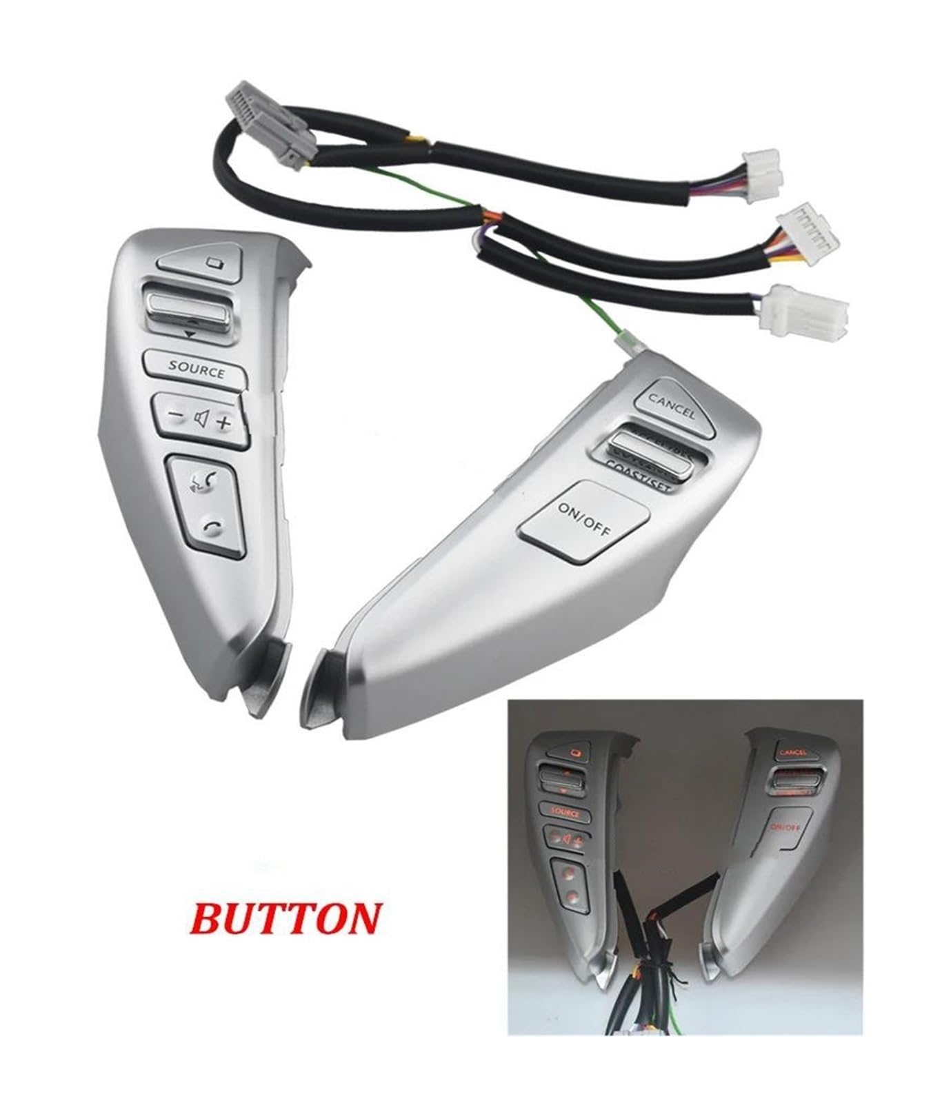 Volante Multifunzione Tasto Per Nissan Per Tiida 2011-2015 Per Versa 2014-2015 25550-3DA6A Interruttore Controllo Della Velocità Pulsanti Al Volante | Sliver-wire
