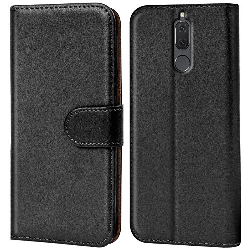 CoolGadget Hülle kompatibel mit Huawei Mate 10 Lite Tasche, Rundumschutz Robustes Etui aus Kunstleder, Mate 10 Lite Schutz Tasche - Schwarz Cover