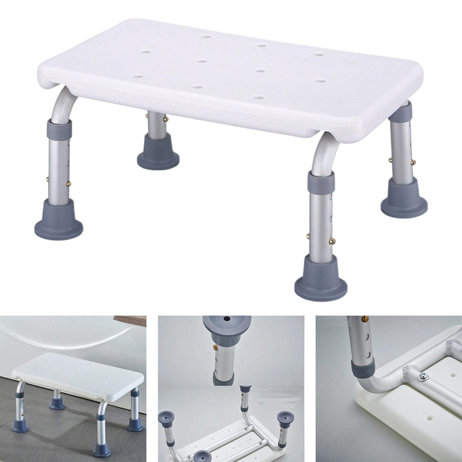 predolo Silla de ducha, taburete de baño con puntas antideslizantes, taburete de ducha ligero ajustable, banco de ducha para niños mayores