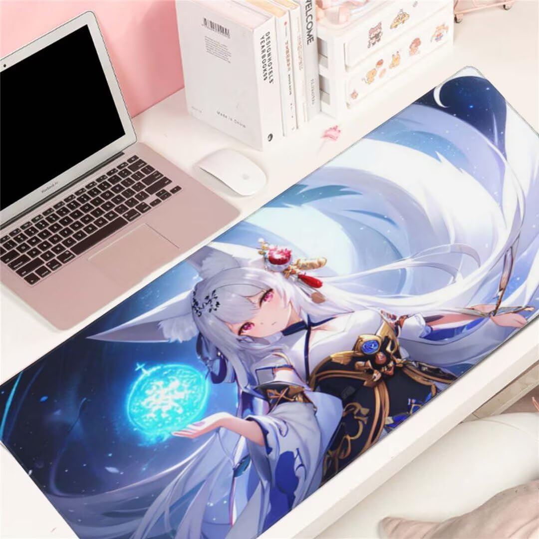 Gaming Mauspad Anime Girl Mauspad, Mousepad XXL 1400x600 mm, Mauspad Gaming Zubehör mit Anti Rutsch Basis Mouse Pad Wasserdicht und Langlebig Gaming Zubehör für Home Office Zimmer Deko S-2834