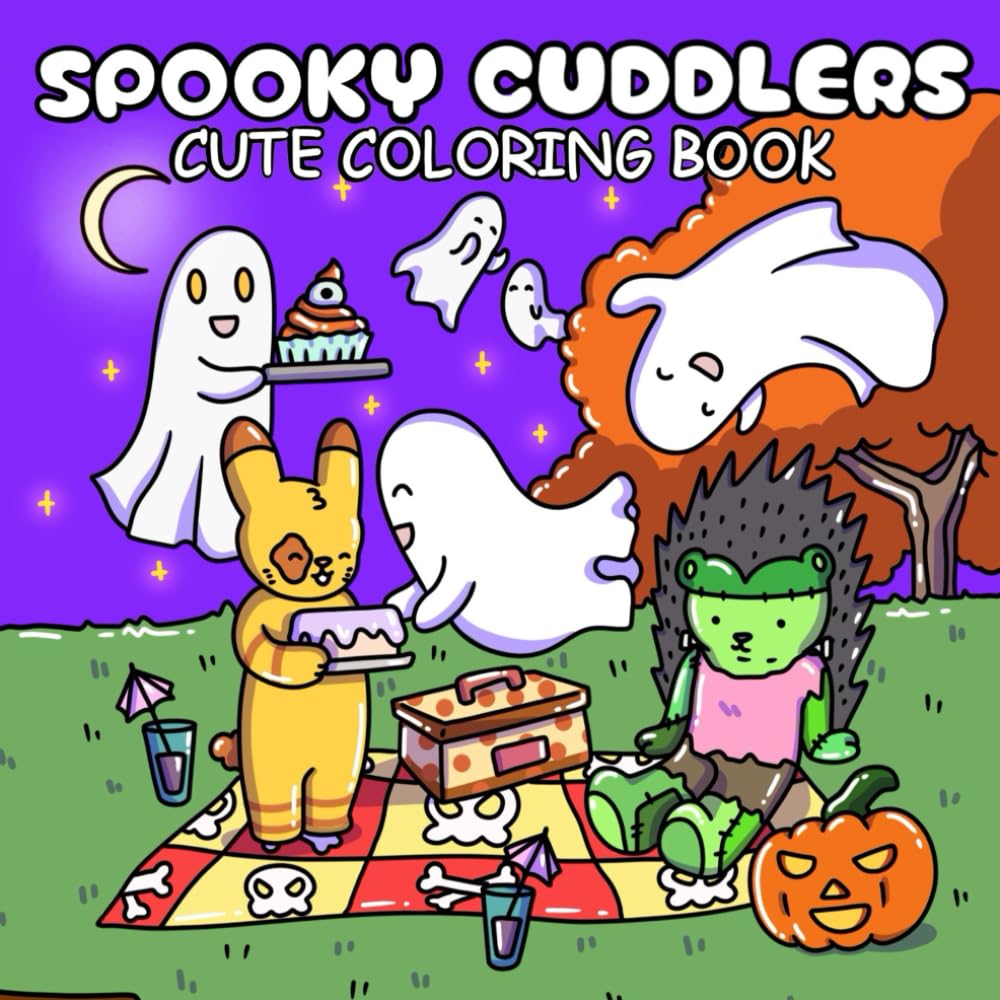 Spooky Cuddlers: Cute Coloring Book for Adults and Teens Featuring Creepy Animal Friends in Cozy Moments for Relaxation (Cozy Cuddlers)