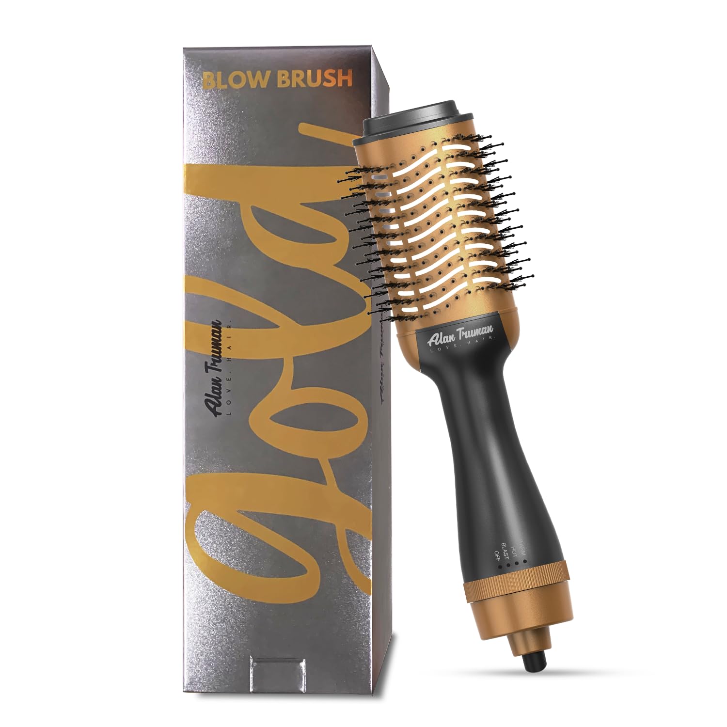 The Blow Brush Grey Gold Ceramic | 1100 Watts | Dryer In The Form Of A Brush| A 6 in 1 Multistyler| Two Layered Bristles For Salon Like Blow Style| 3 Tempeature Settings| Salon Like Blow Dry At Home| Ensures Frizz Free Styling| Light Weight And Easy To Use| Suitable For Every Hair Type