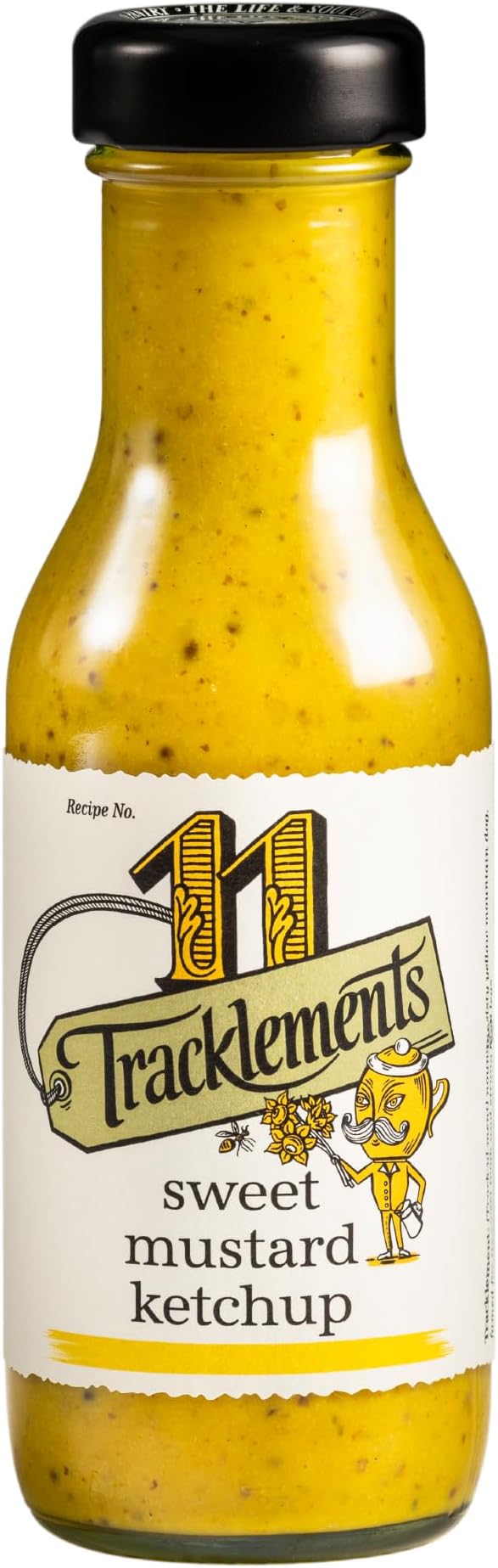 Tracklements - Sweet Mustard Ketchup, A Great Condiment for Basting Steaks and Chops or Partnering with Salads, Potatoes and Halloumi, Gluten free, Vegetarian and Vegan friendly, 290g Jar