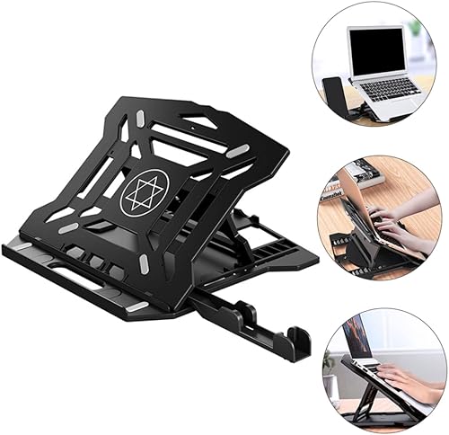 Miniatura 6 de TOKIDNY Gear Foldable Rack Holder Support Cooling Plastic Rotation -Gear Laptop Height Adjustable - Style Rotatable Shelf Folding Hollowed Stand