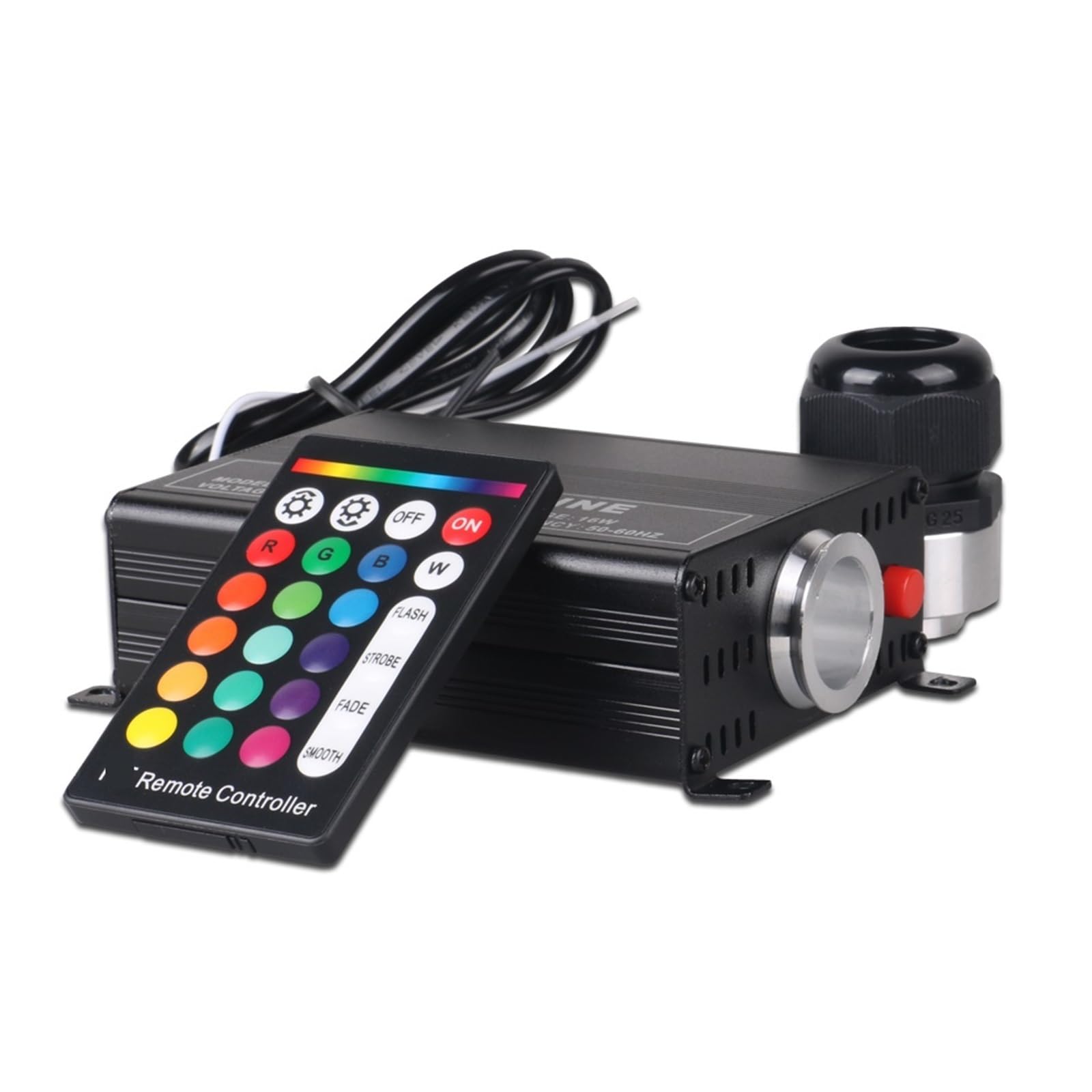 Luce in fibra ottica, Illuminazione a fibra ottica RGB da 16 W con telecomando a 24 tasti, motore di luci a fibra ottica con generatore di luce