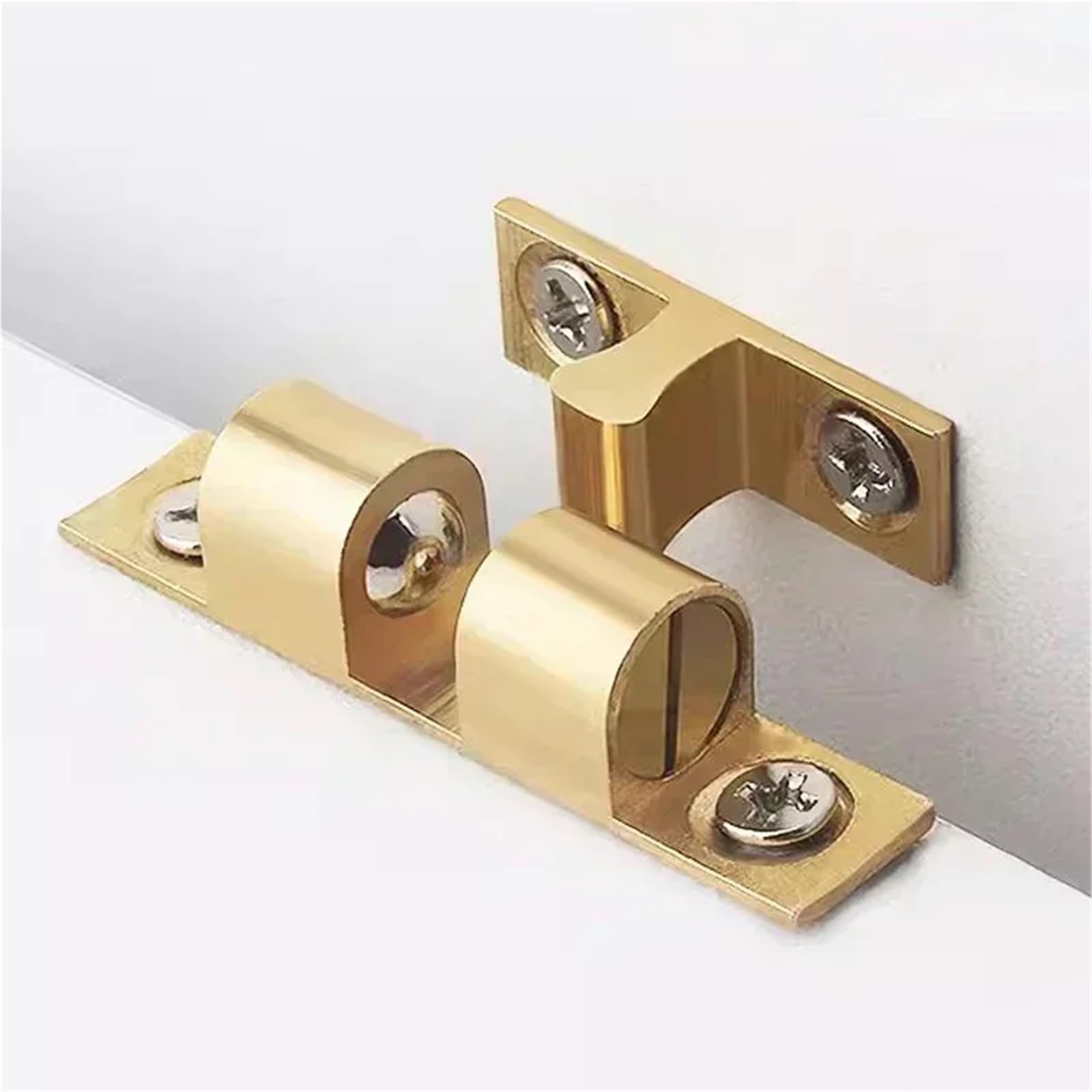 Türschnäpper für Möbeltüren, Kugelriegel, Messing, Doppelrollenfeder-Kugelschnäpper für Schrank, Schrank, Tür, verstellbarer Spannriegel (60 mm), 50 Stück
