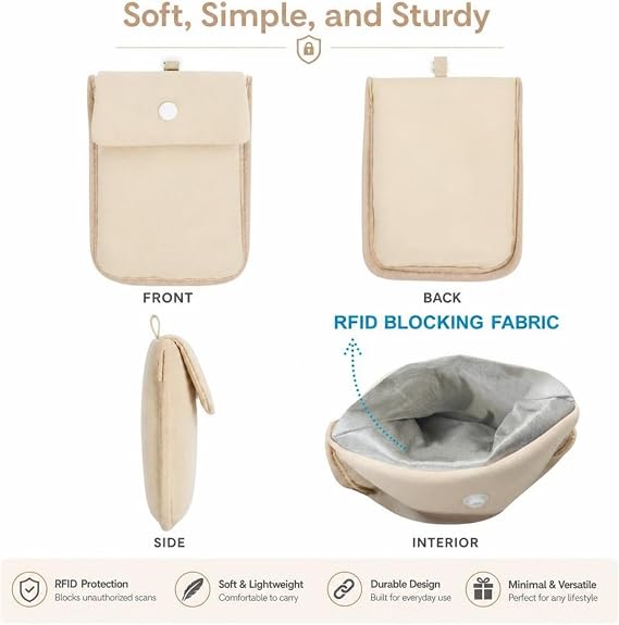 RFID Blocking Bra Wallet, Hidden Travel Pouch for Women Adjustable Elastic Strap, Secret Money Holder for Credit Cards, Passport & Valuables