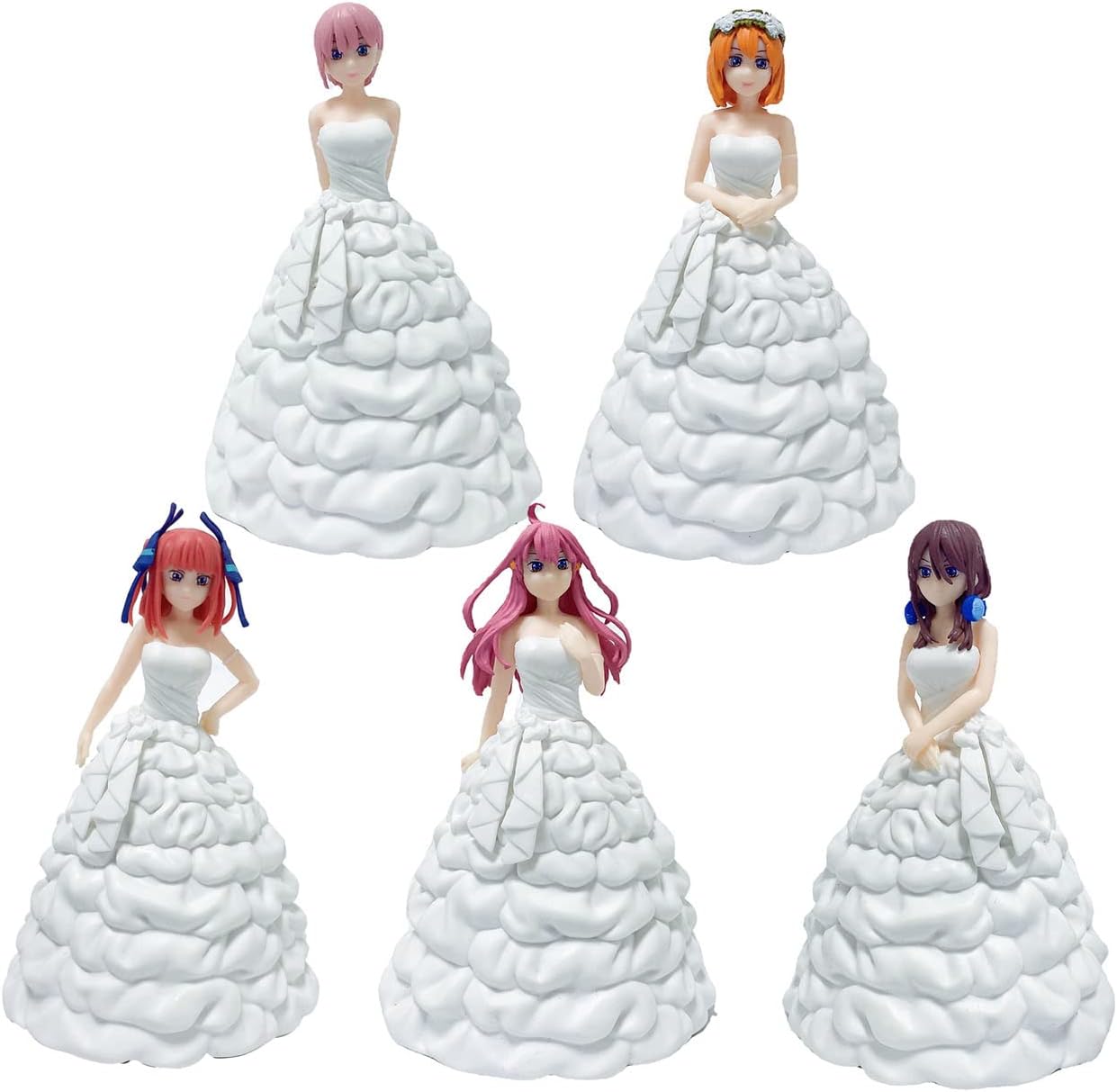 The Quintessential Quintuplets Action Figure Nakano Ichika Nakano Nin Anime Wedding Dress Figure Statue Model Desk Display Decorations