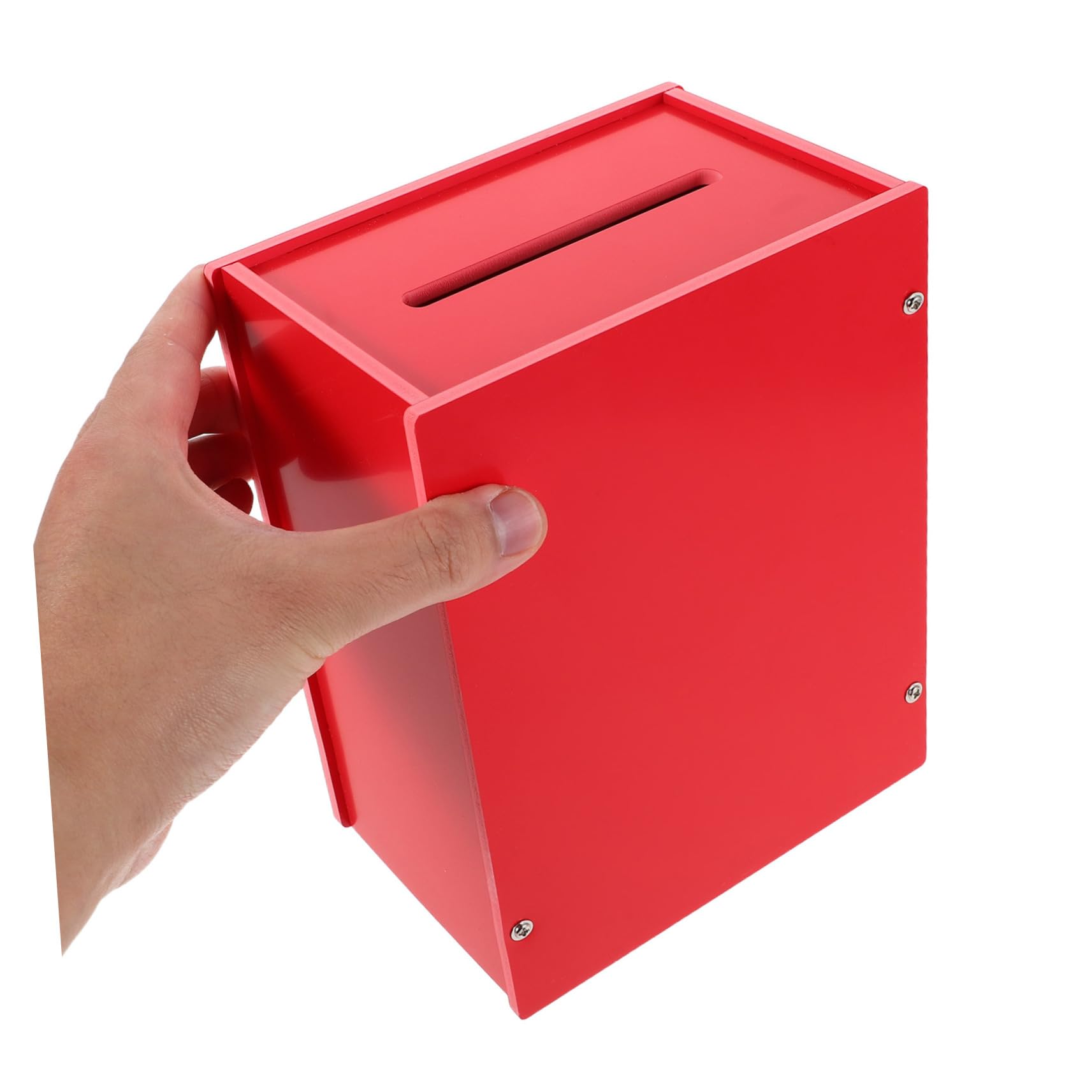 Spendenbox mit Schloss aus Pvc Robuste und Elegante Sammelbox für Spendenaktionen und Wahlen Sichere Verschließbare Trinkgeldkasse in Rot für Büro und Veranstaltungen
