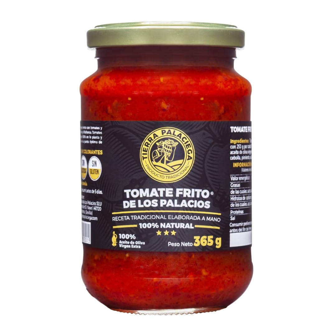 Genérico Pack Seis Botes de Tomate Frito de Los Palacios: Sabor Auténtico con Aceite de Oliva Virgen Extra Tierra Palaciega