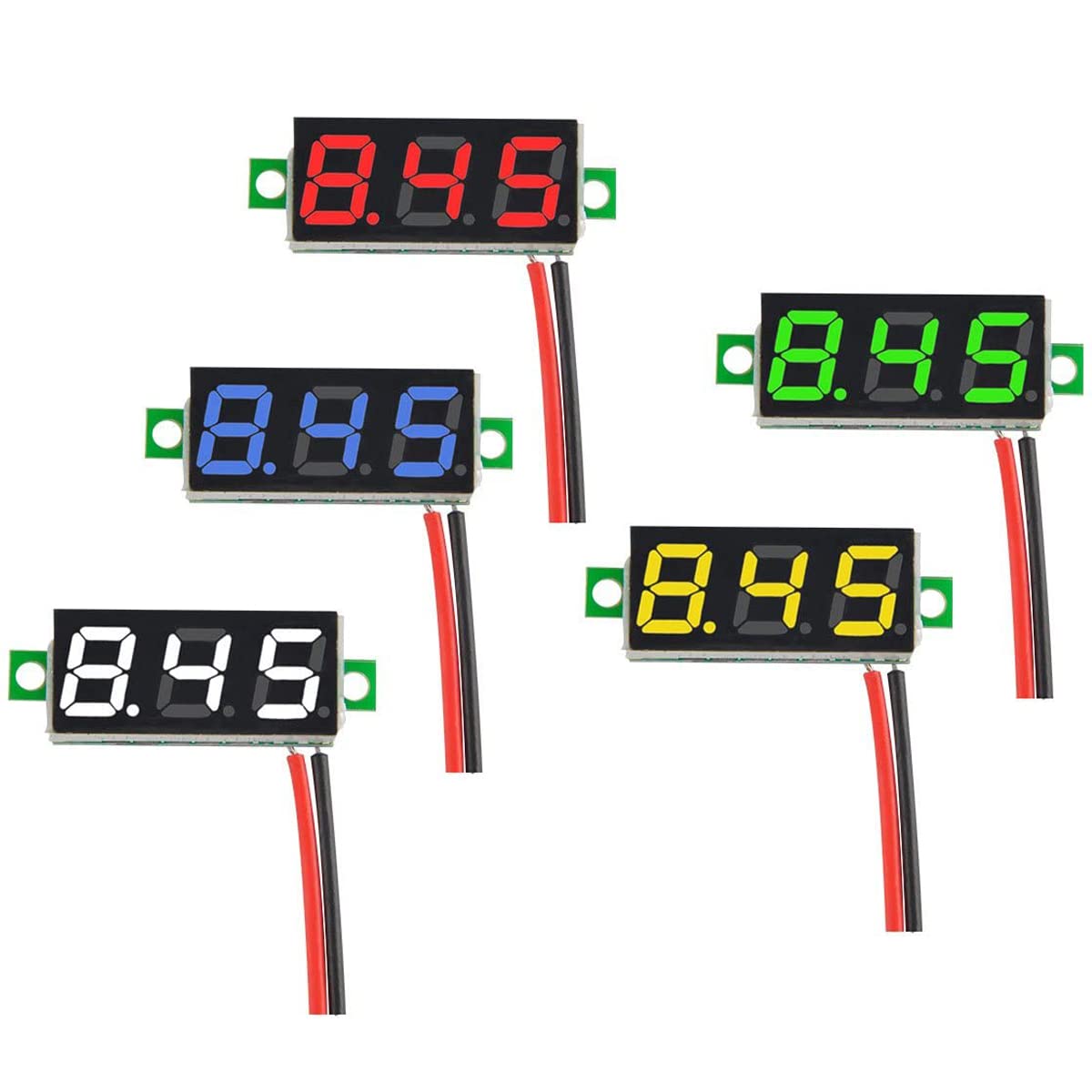 Voltmetro Digitale DC 4-100V - Misuratore Tensione Per Auto, Moto, Camper, Con Display LED Blu - Foto 7