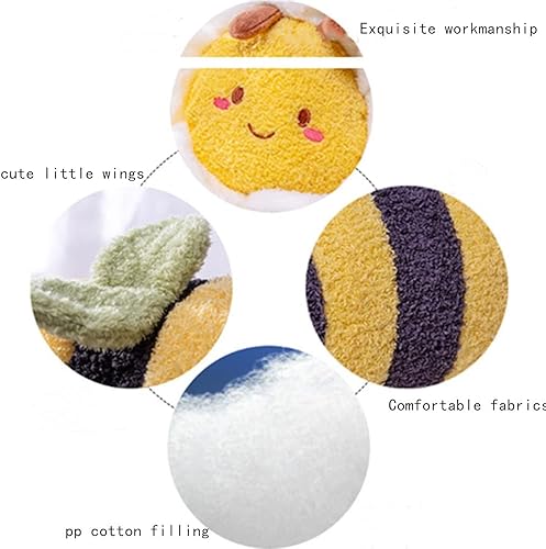 Miniatura 3 de Juguete de peluche de abeja de 12 pulgadas, almohada de abeja de peluche, almohadas suaves para abrazar, regalo para fiesta de cumpleaños de niños,
