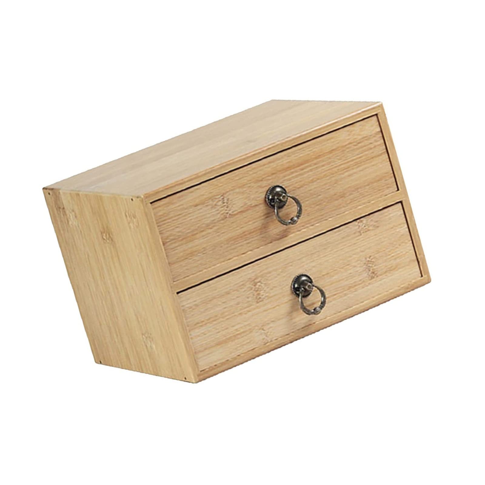Boite Rangement Bureau avec Tiroirs - Armoire De Rangement Bureau, Petit Organisateur De Bureau, Tiroirs Organisateur Empilables, Boîte De Rangement De Bureau en Bois (Size : 2 Layer)