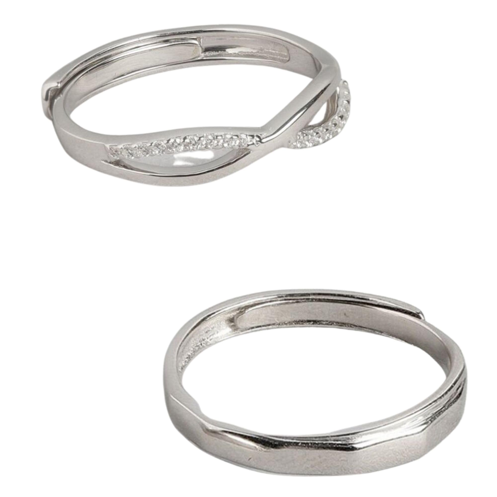 ZAVYA 925 Sterling Silver CZ Infinity Band Rhodium Plated Couple Rings Gift for Husband and Wife | Gift for Girlfriend and Boyfriend | With Certificate of Authenticity and 925 Hallmark (B0CKMZXJ51) Amazon Price History, Amazon Price Tracker