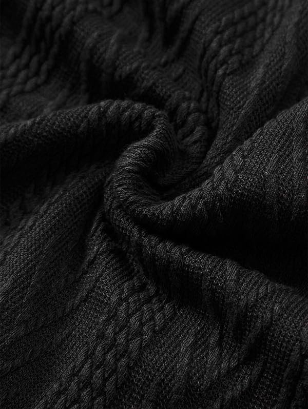 ZAFUL Men's Polo Shirts Textured Short Sleeve Golf Shirt Openwork Casual Cuban Geometric Jacquard T-Shirt - Image 4