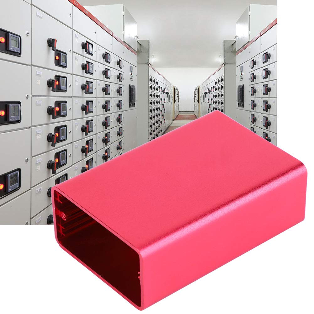 Aluminum Box, Printed Circuit Board Instrument Aluminum Casing Cooling Box Split Type DIY Electronic Project Enclosure Case Frosted Red