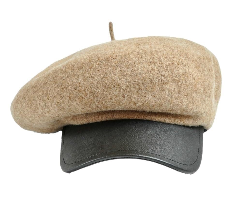 Chapeau d'artiste en laine et casquette de journaliste kaki pour femme