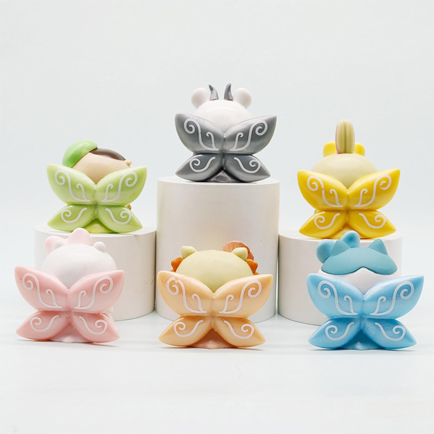 Chikawa Figure Decorations Set,Cartoon Statue Chikawa Figurine for Desktop,Cute Anime Figurine Model for Fans 6/8Pcs