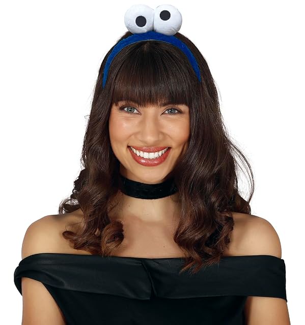 Foto 4 de 6 de MIMIKRY Diadema de peluche con ojos, monstruo de galleta, color azul oscuro