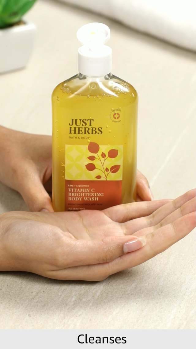 Image of Just Herbs Vitamin C Brightening Body Wash with Lime and Liquorice for Men & Women