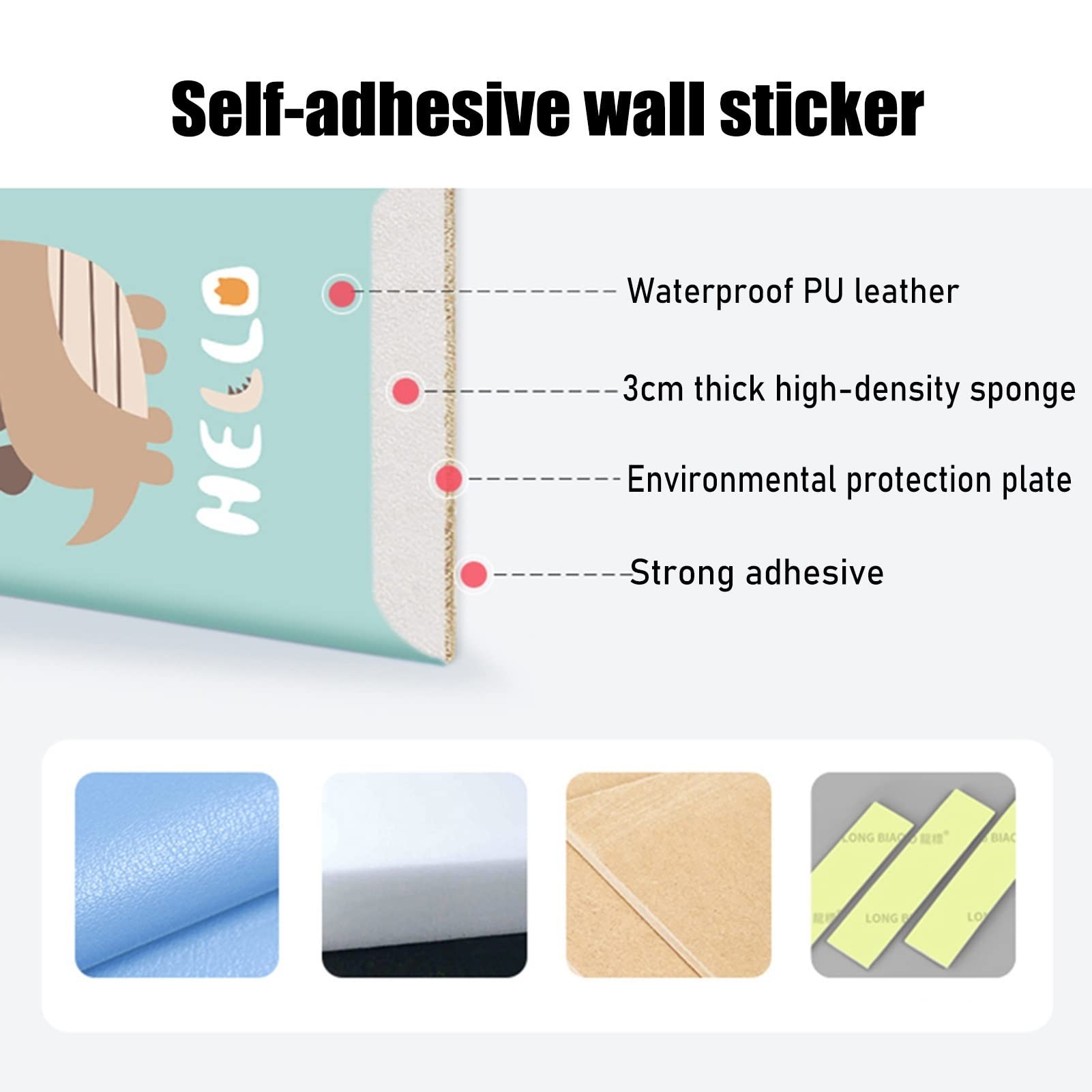 Stickers Muraux Protection De Sécurité Épaississement Anticollision Stickers Muraux Enfants 3D Fond D'écran, Salon, Chambre À Coucher, Jardin d'enfants Autocollant Bande Dessinée Stickers Muraux (Siz