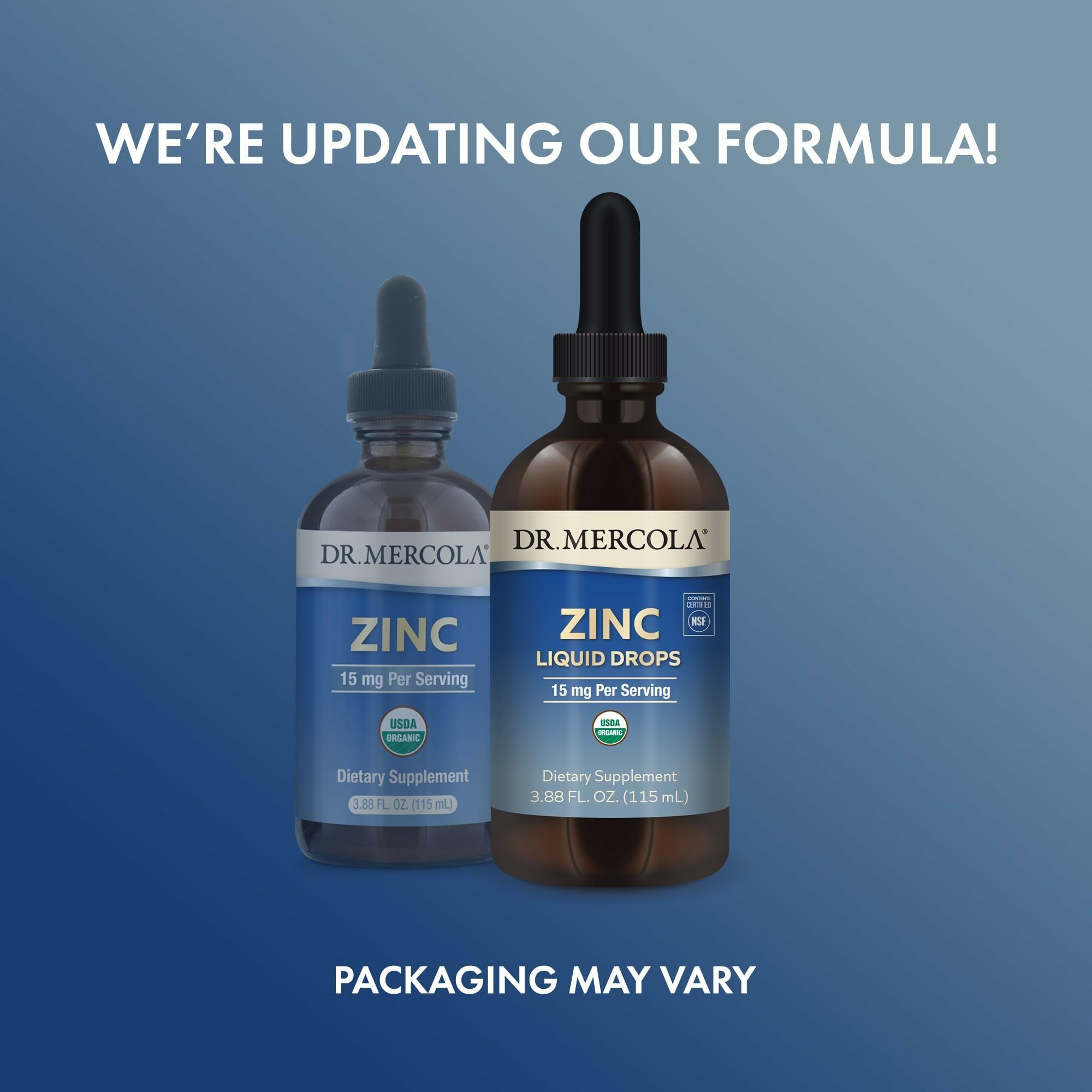 Dr. Mercola Zinc Liquid Drops - Supports Immune & Organ Health - 15 mg Organic Zinc Liquid Drops - USDA Organic - NSF Certified - Non-GMO, Gluten-Free & Soy-Free - 3.88 fl oz (28 Servings)