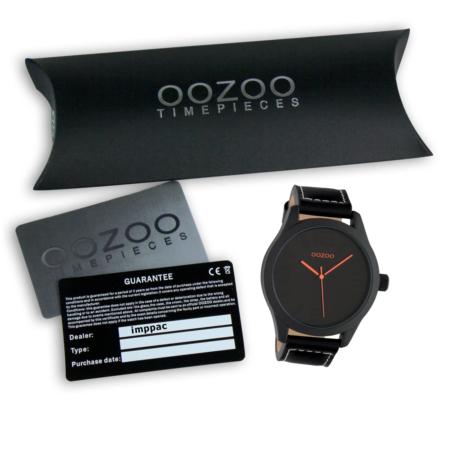 Oozoo Basic Line Uhr mit Lederband Ø 47 mm Farben