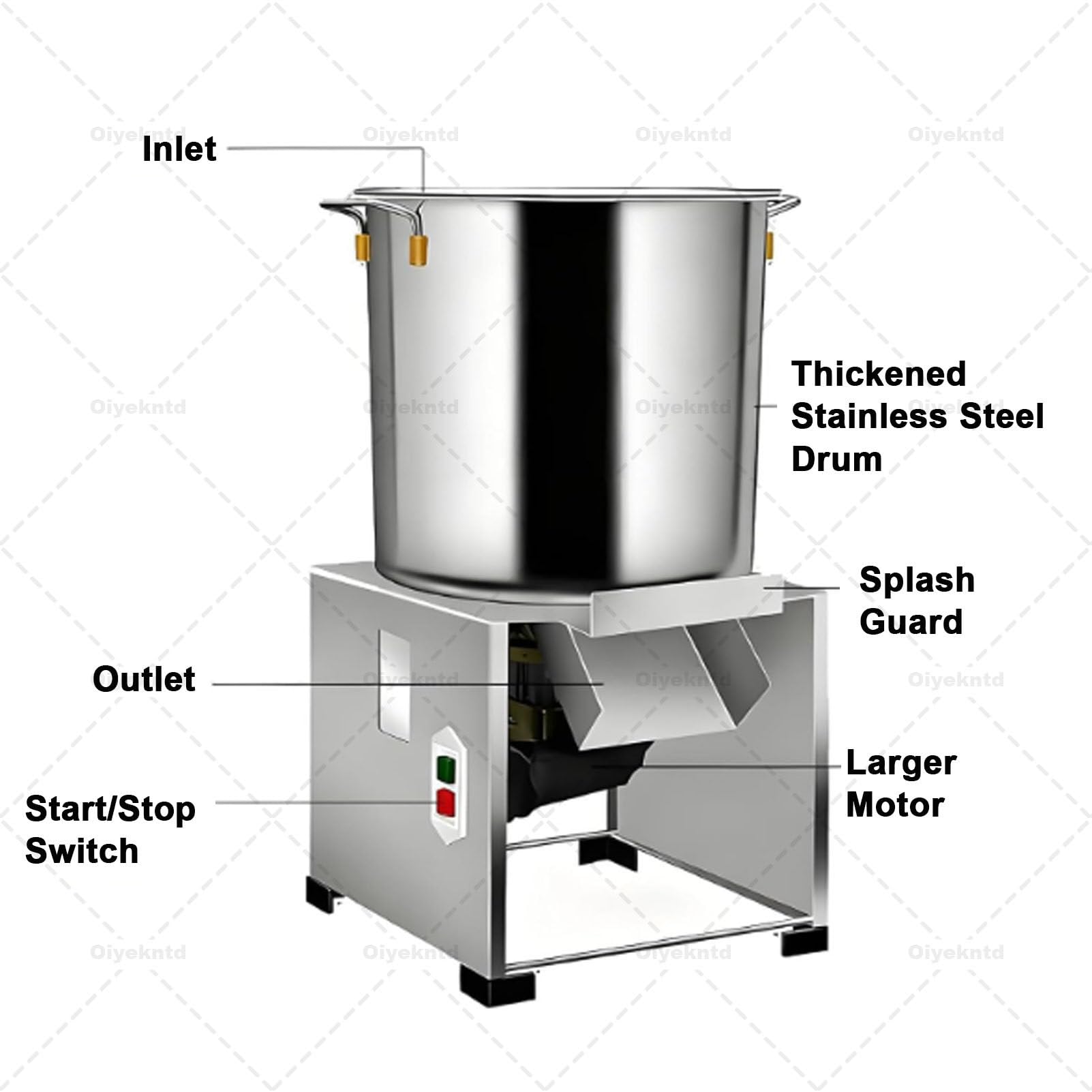 Trituratore per la lavorazione di mangimi per pollame, trituratore in acciaio inossidabile per impieghi gravosi con 4 lame, elevata efficienza di produzione, per verdure, cereali, fattorie 2400W