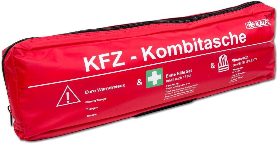 Kalff7440 Trio Combination Bag, DIN 13164 with Warning Triangle and Safety Vest