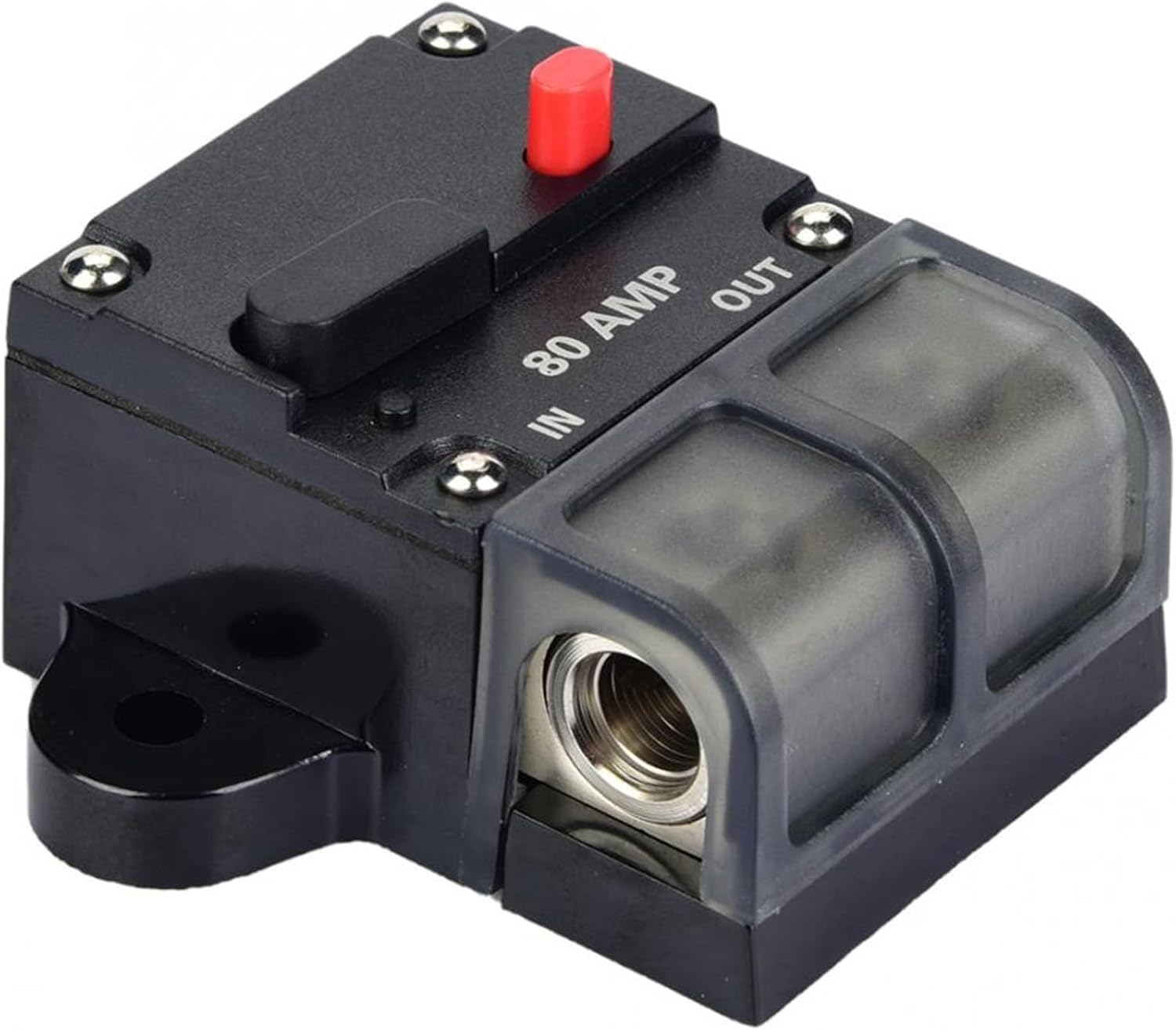 80A Car Audio Power Reset Fuse Holder Restorable Car Modified Audio Circuit Breaker Manual Reset Switch Fuse Holder