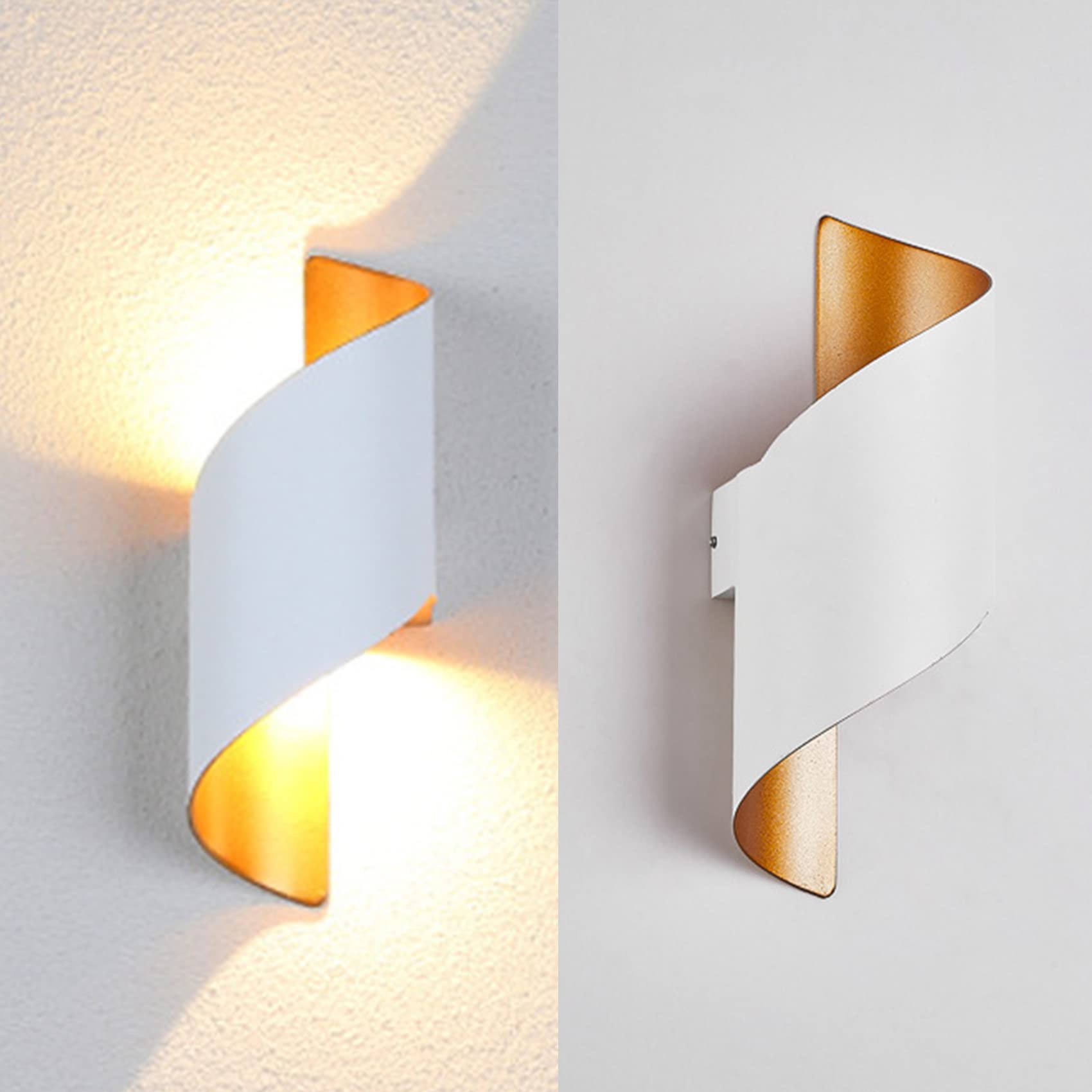 Applique da Parete LED Su e Giù IP65 per Interno ed Esterno, Bianco | Lampada da Esterno Alluminio 10W Impermeabile, per Soggiorno Camera da Letto Bagno Corridoio Scala Portico Terrazza Giardino