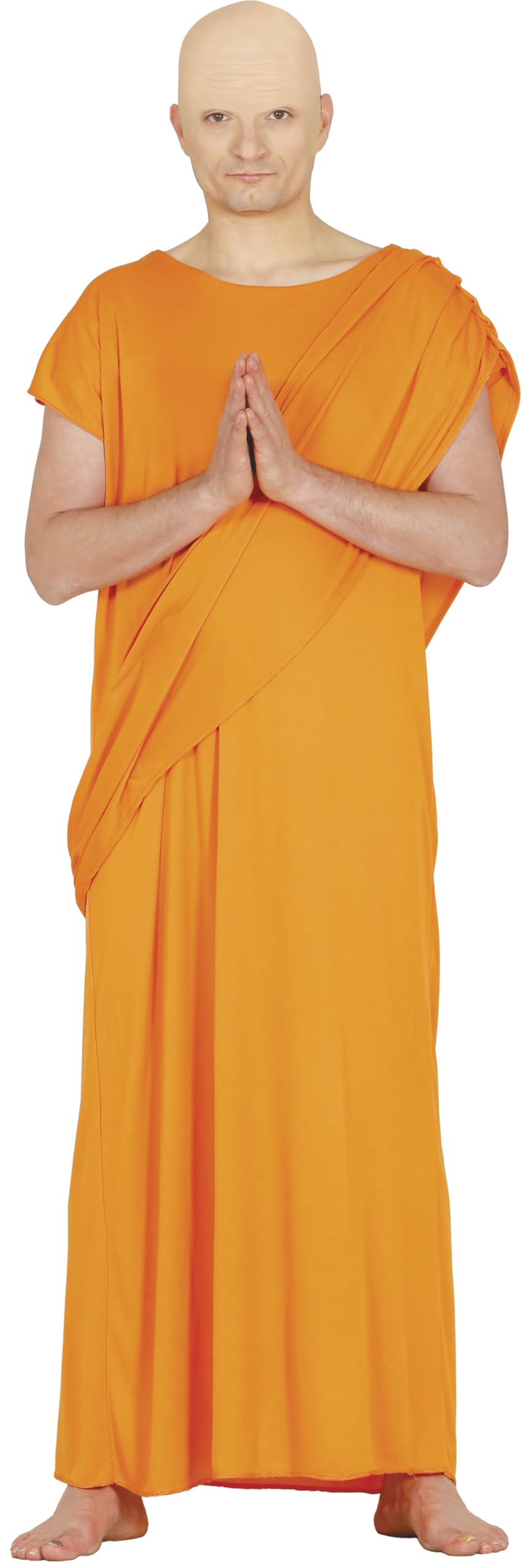 FIESTAS GUIRCA Hare Krishna Mens Fancy Dress Costume - Shaolin Orange Tunic - Buddhist Monk Fancy Dress Men Size M 38-40