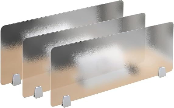 Classroom Desk Dividers Office Furniture Partitions 3 Pack, Frosted Tabletop Privacy Panel Partition Shields, Invisibility Shields Portable Cubicle Panel for Office Dorm Privacy Shield H12"/16" Colo