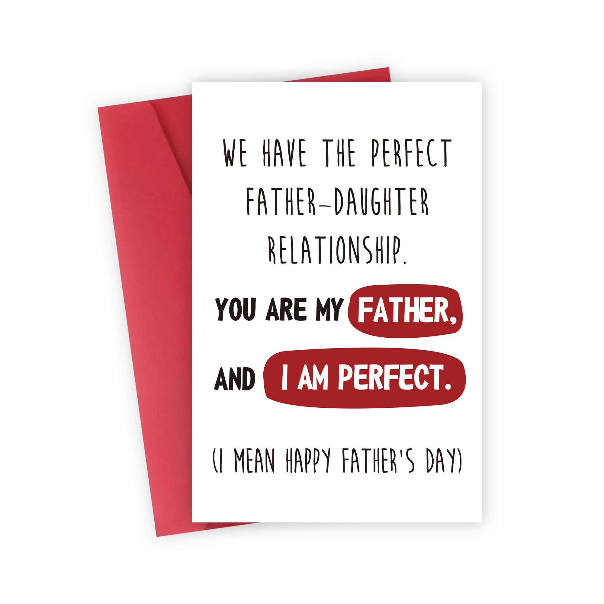 Funny Father's Day Card Gfits for Dad from Daughter, Hilarious Father-Daughter Relationship Card for Father, Unique Father’s Day Gift Idea for Stepdad