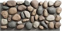 EkenaMillwork EverStone River Rock Faux Stone Wall Panel 49"W x 24.75"H x 3"D Pebble Mix - Lightweight DIY 3D Interlocking Panels