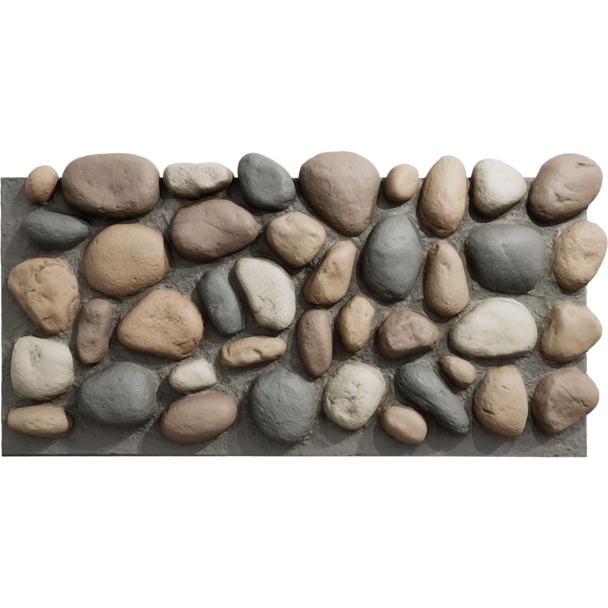 Ekena Millwork PNU24X48RRPM StoneCraft River Rock Faux Panels, Pebble Mix