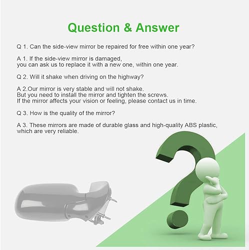 Miniatura 7 de SCITOO Espejo lateral derecho del pasajero, espejo retrovisor lateral convexo para Chevy VENTURE MONTANA 2005-2007 para Chevy UPLANDER Control de