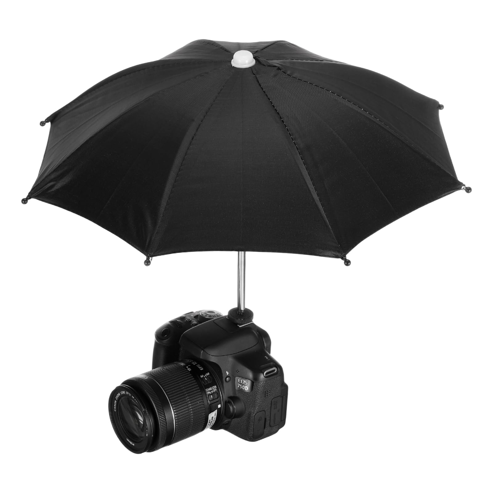 PATIKIL Parasol do aparatu, 38 cm osłona przeciwsłoneczna kamera gorąca stopka parasol osłona przeciwdeszczowa ochraniacz do Nikon, czarny