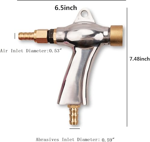 Miniatura 2 de Magsoar Pistola de chorro de arena de aire con chorro de arena de chorro de arena Kit de máquina de gabinete Piezas 5-8bar con 5 boquillas de