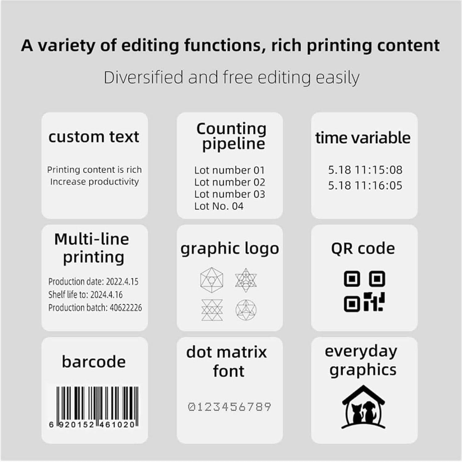 Impresora industrial de inyección de tinta, máquina de codificación automática para código de lote, fecha y logotipo, ancho de impresión de 12,7 mm/25,4 mm, ideal para varias aplicaciones
