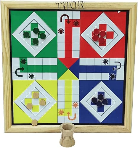 El mejor juego de mesa magnético de madera 2 en 1 hecho a mano Ludo y serpiente, juego de mesa rústico vintage decoración del hogar regalos