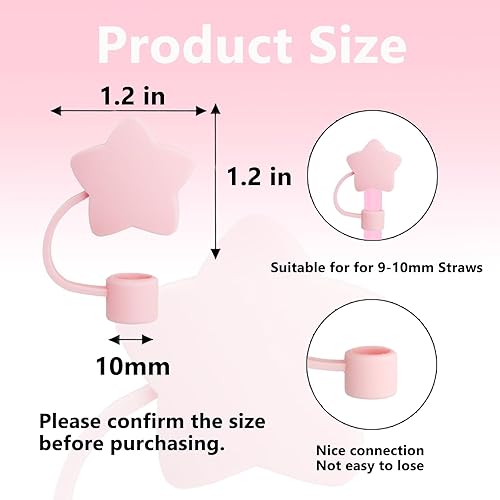 Miniatura 2 de 7 fundas de popote color rosa compatibles con vasos Stanley de 30 y 40 onzas, reutilizables, bonitas puntas de popote de silicona, protectores para