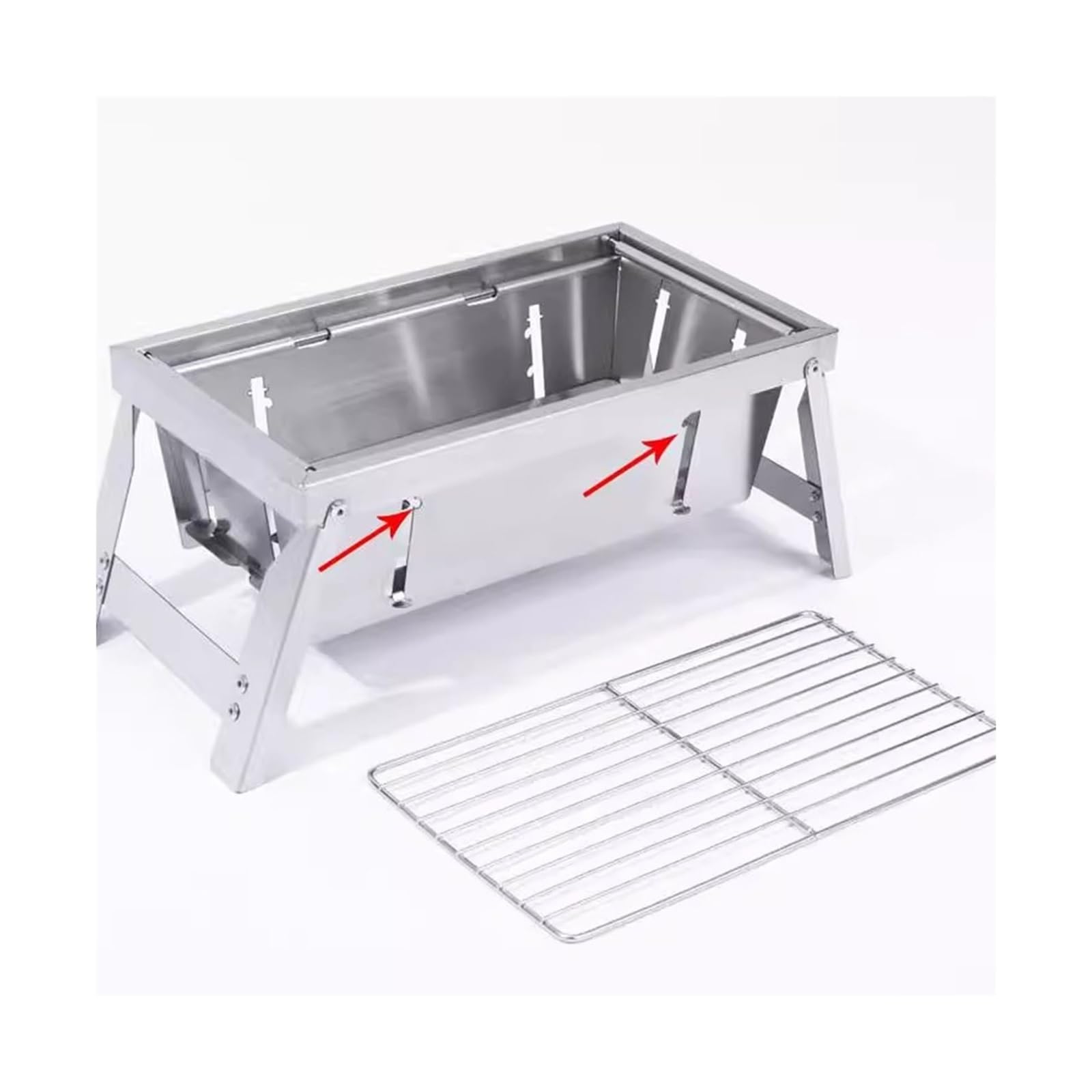 Griglia da Tavolo Fornello for Barbecue Pieghevole in Acciaio Inossidabile Comodo Rack for Domestico all'aperto
