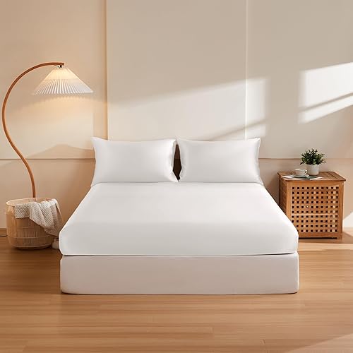 THXSILK Silk - Juego de sábanas bajeras tamaño King de 3 piezas, 6A+ de grado superior, 100% seda de morera pura, sábanas de lujo para cabello y